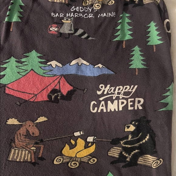 LAZY ONE 🏕️🐻🌲 HAPPY CAMPER COTTON ELASTIC TIE WAIST BEAR/MOOSE PAJAMA PANTS XL - Picture 2 of 9